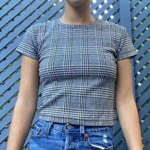 Brandy Melville Houndstooth Cropped Tee